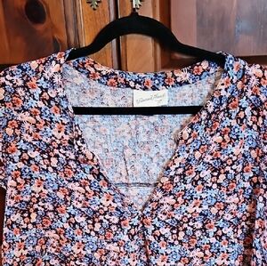 Universal Threads Floral V-Neck, Sleeveless, Navy, Periwinkle, Pink, & Coral Top